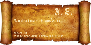 Manheimer Ramón névjegykártya
